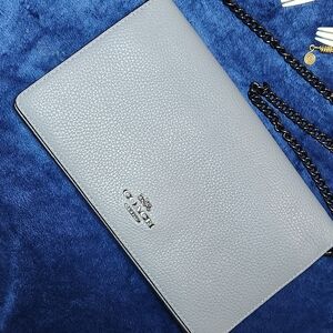 Coach Foldover Clutch With Shoulder Chain